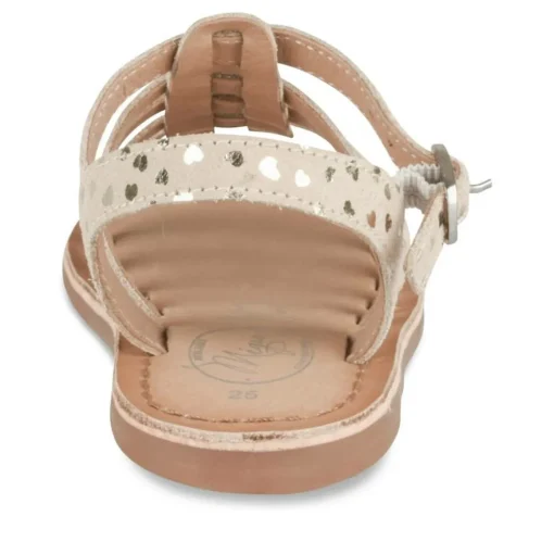 Sandales OR Fille CUIR Motif Coeurs Boucle