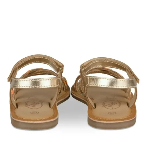 Sandales OR Fille CUIR Motif Tressé Scratch