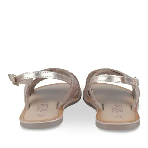Sandales OR Fille CUIR Motif Tressé Scratch