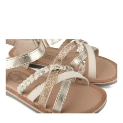 Sandales OR Fille CUIR Motif Iridescent Scratch