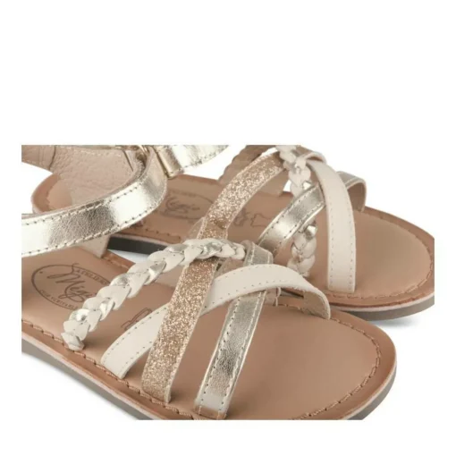 Sandales OR Fille CUIR Motif Iridescent Scratch