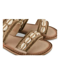 Sandales OR Fille CUIR Motif Perle Boucle