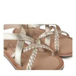 Sandales OR Fille CUIR Motif Tressé Boucle
