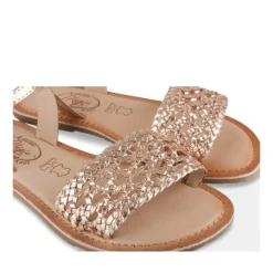 Sandales OR Fille CUIR Motif Tressé Boucle