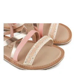 Sandales OR Fille CUIR Motif Perle Boucle