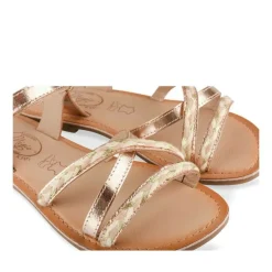Sandales OR Fille CUIR Motif Tressé Scratch
