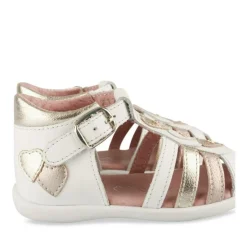 Sandales OR Fille CUIR Motif Coeurs Boucle