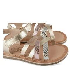 Sandales OR Fille CUIR Motif Iridescent Scratch