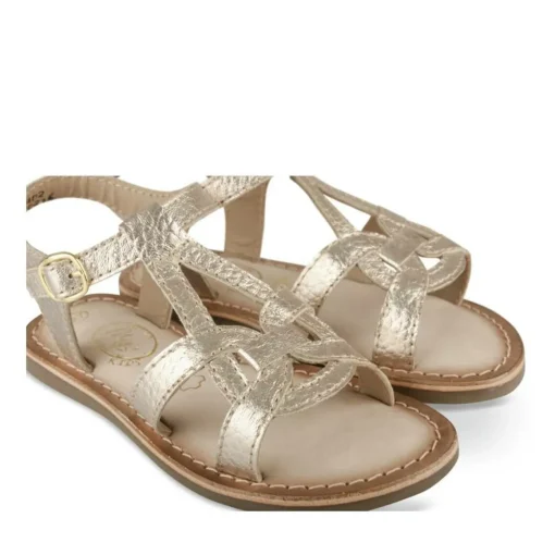 Sandales OR Fille CUIR Motif Iridescent Boucle