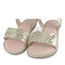 Sandales OR Fille CUIR Motif Fleuri Scratch