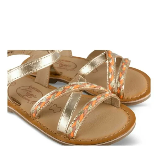 Sandales OR Fille CUIR Motif Tressé Scratch