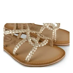 Sandales OR Fille CUIR Motif Tressé Boucle