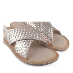 Sandales OR Fille CUIR Motif Tressé Scratch