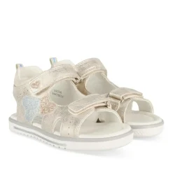 Sandales OR Fille Motif Coeurs Scratch