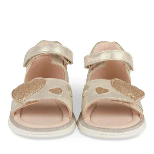 Sandales OR Fille Motif Coeurs Scratch