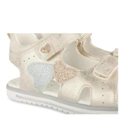 Sandales OR Fille Motif Coeurs Scratch