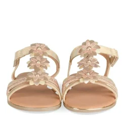 Sandales OR Fille Motif Fleuri Scratch