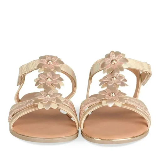 Sandales OR Fille Motif Fleuri Scratch
