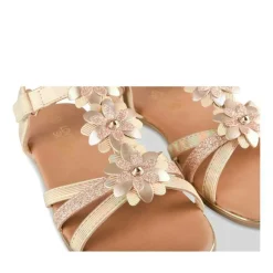 Sandales OR Fille Motif Fleuri Scratch