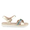 Sandales OR Fille Motif Multicolore Boucle