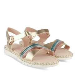 Sandales OR Fille Motif Multicolore Boucle