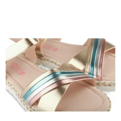 Sandales OR Fille Motif Multicolore Boucle
