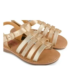 Sandales OR Fille Motif Paillettes Boucle