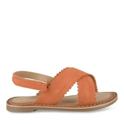 Sandales ORANGE Fille CUIR Motif Uni Scratch