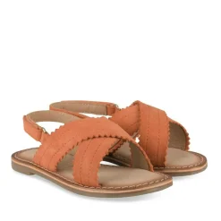 Sandales ORANGE Fille CUIR Motif Uni Scratch