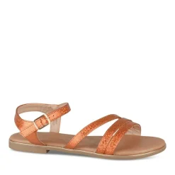 Sandales ORANGE Fille Motif Uni Boucle