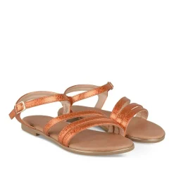 Sandales ORANGE Fille Motif Uni Boucle