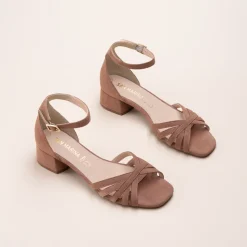 Sandales ROSE Femme CUIR Motif Uni Boucle