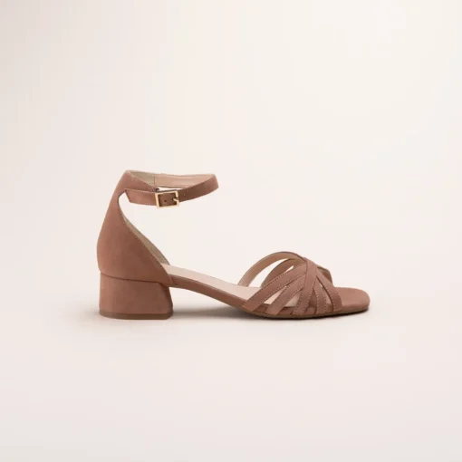 Sandales ROSE Femme CUIR Motif Uni Boucle