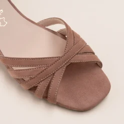 Sandales ROSE Femme CUIR Motif Uni Boucle
