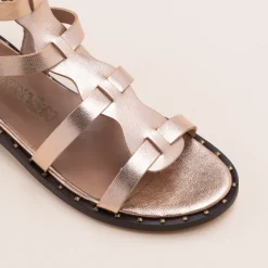 Sandales ROSE Femme CUIR Motif Uni Boucle