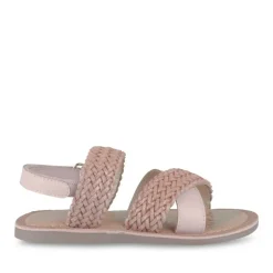 Sandales ROSE Fille CUIR Motif Tressé Scratch