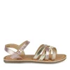 Sandales ROSE Fille CUIR Motif Paillettes Boucle