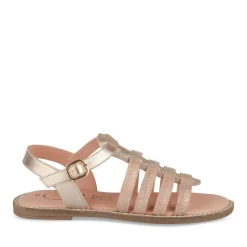 Sandales ROSE Fille CUIR Motif Iridescent Boucle