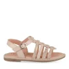 Sandales ROSE Fille CUIR Motif Coeurs Boucle