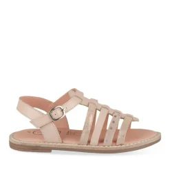 Sandales ROSE Fille CUIR Motif Coeurs Boucle