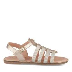 Sandales ROSE Fille CUIR Motif Animal Boucle