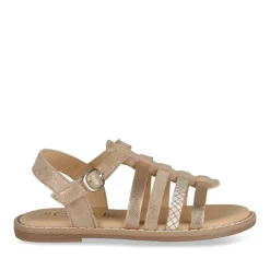 Sandales ROSE Fille CUIR Motif Paillettes Boucle