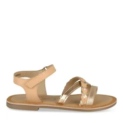 Sandales ROSE Fille CUIR Motif Vernis Scratch