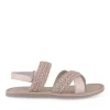 Sandales ROSE Fille CUIR Motif Tressé Scratch
