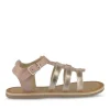 Sandales ROSE Fille CUIR Motif Etoiles Boucle