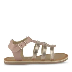Sandales ROSE Fille CUIR Motif Etoiles Boucle