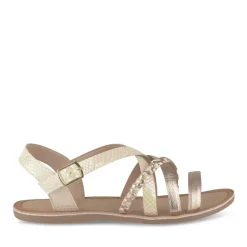 Sandales ROSE Fille CUIR Motif Iridescent Boucle