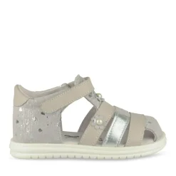 Sandales ROSE Fille CUIR Motif Iridescent Scratch