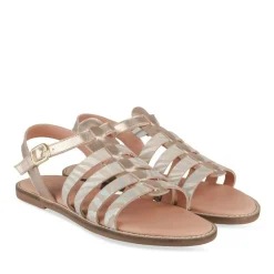 Sandales ROSE Fille CUIR Motif Animal Boucle