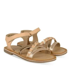 Sandales ROSE Fille CUIR Motif Vernis Scratch